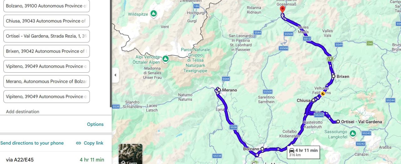 Güney Tirol rotamız